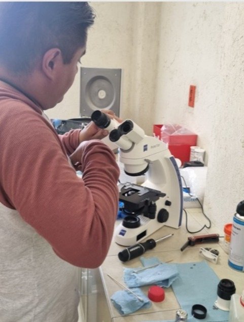 Técnico con Microscopio